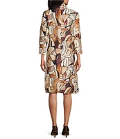 John Meyer 2 Piece Floral Printed Shantung Coat Dress