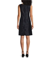 John Meyer Geometric Shantung 2-Piece Topper Coat-Dress