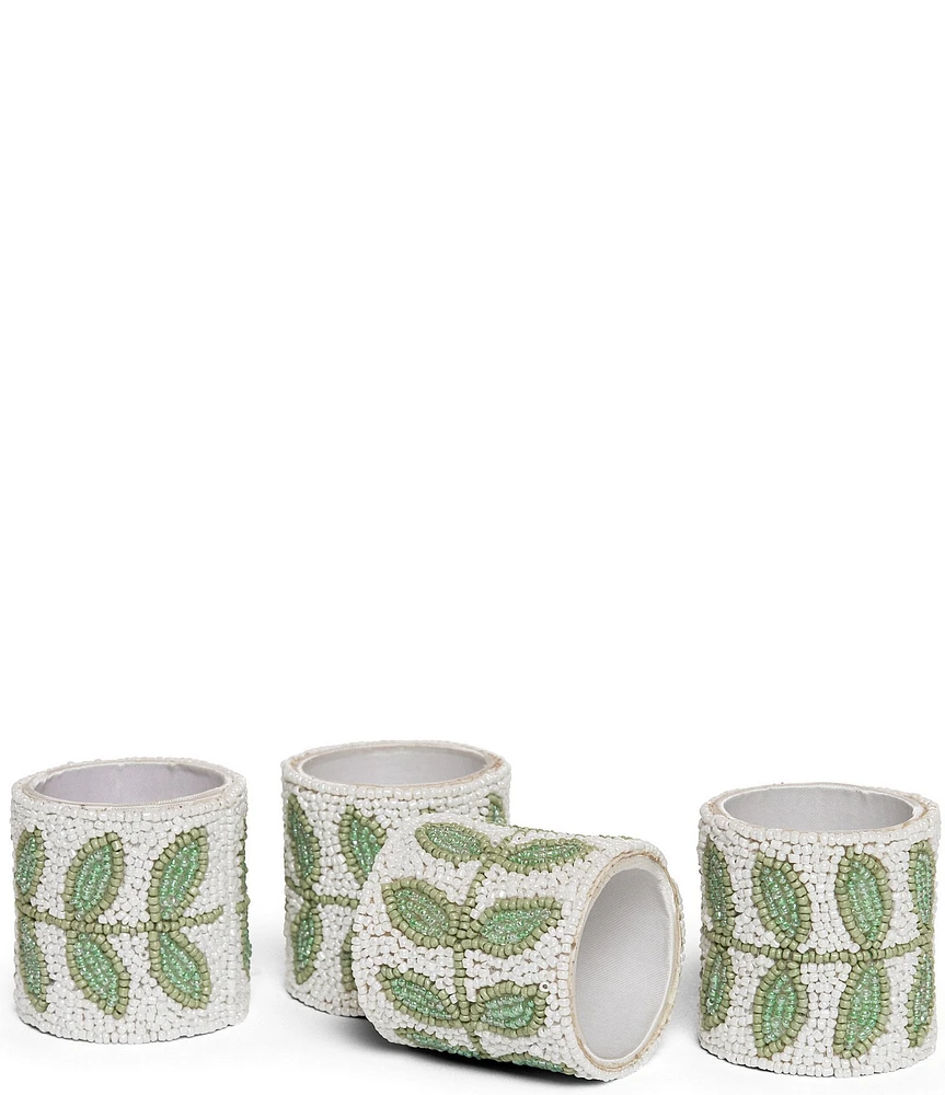 John Robshaw Aadi Beaded Napkin Rings, Set of 4