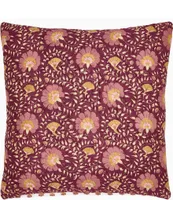 John Robshaw Aisha Floral Berry Cotton Voile Euro Sham