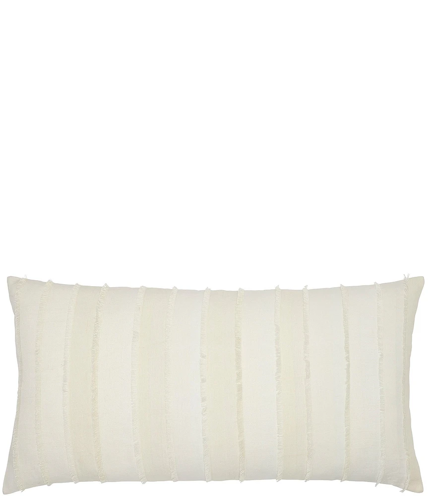 John Robshaw Fringed White Bolster Pillow