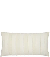 John Robshaw Fringed White Bolster Pillow