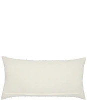 John Robshaw Fringed White Bolster Pillow