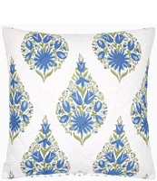 John Robshaw Mayra Azure Cotton Voile Euro Sham