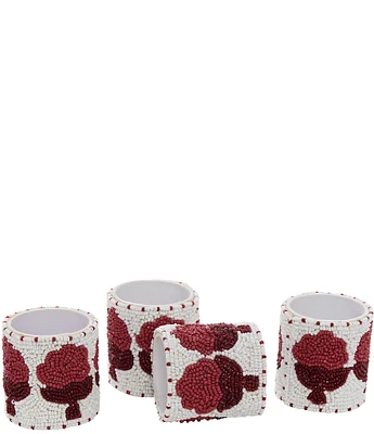 John Robshaw Nand Beaded Napkin Rings, Set of 4