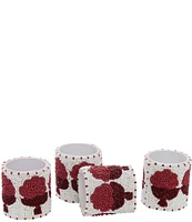 John Robshaw Nand Beaded Napkin Rings, Set of 4