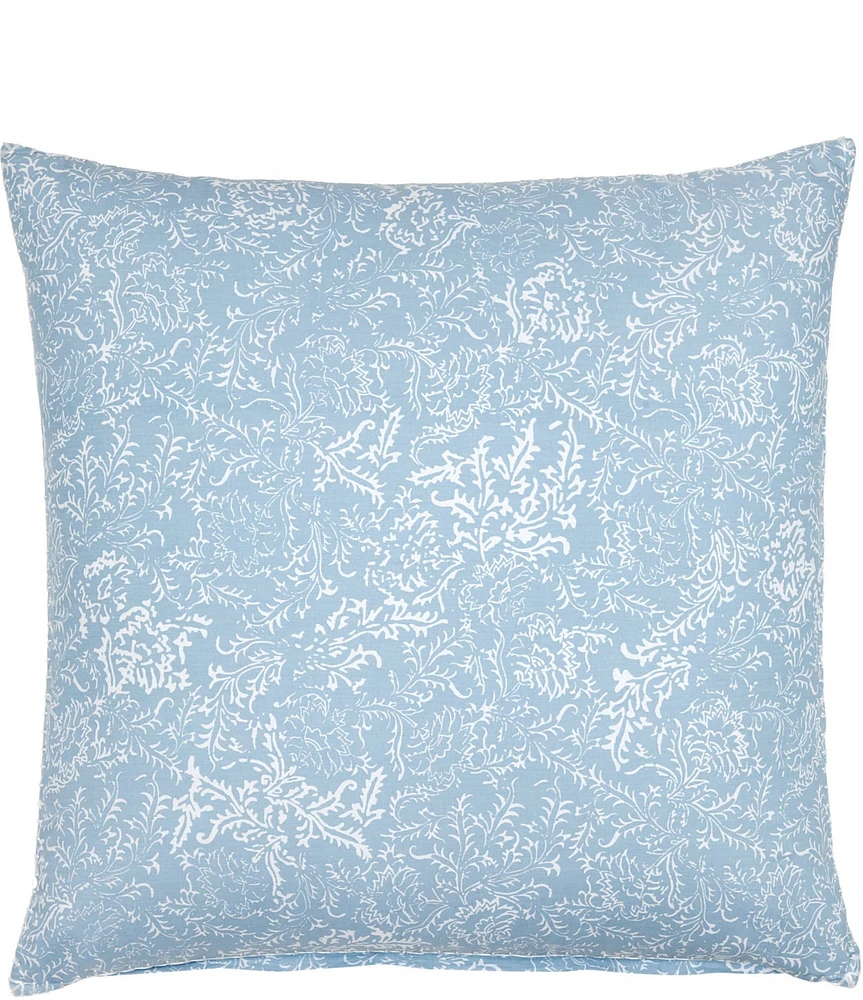 John Robshaw Organic Long Staple Cotton Percale Avni Light Indigo Euro Sham