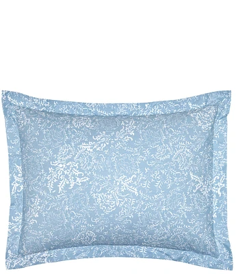 John Robshaw Organic Long Staple Cotton Percale Avni Light Indigo Sham