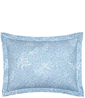 John Robshaw Organic Long Staple Cotton Percale Avni Light Indigo Sham