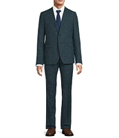 John Varvatos Slim Fit Flat Front Plaid 2-Piece Suit