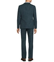 John Varvatos Slim Fit Flat Front Plaid 2-Piece Suit