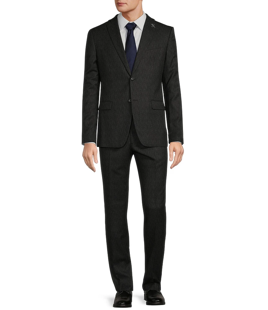 John Varvatos Slim Fit Flat Front Stripe Pattern 2-Piece Suit