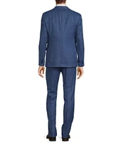 John Varvatos Slim Fit Flat Front Windowpane Pattern 2-Piece Suit