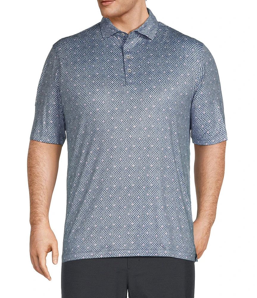 Johnnie-O Big & Tall Fernando Print Performance Stretch Short Sleeve Polo Shirt