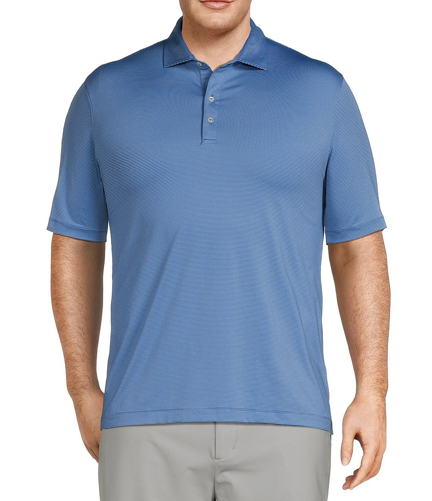 Johnnie-O Big & Tall Lyndonn Stripe Performance Stretch Short Sleeve Polo Shirt