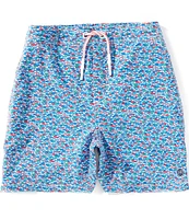 Johnnie-O Big Boys 8-20 Red Fin Blue Fin Swim Trunks