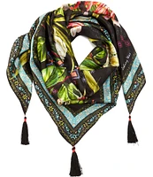 JOHNNY WAS Iris Whisper Floral Silk Square Scarf