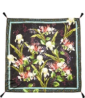 JOHNNY WAS Iris Whisper Floral Silk Square Scarf