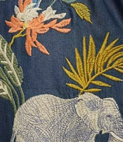 JOHNNY WAS Jane Lightweight Denim Embroidered Open Front 3/4 Bell Sleeve Kimono Jacket
