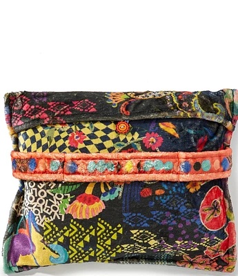 Johnny Was Jenny Black Ground Travel Reversible Blanket