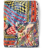 Johnny Was Jenny Black Ground Travel Reversible Blanket