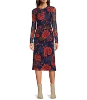 JOHNNY WAS Lizandrea Floral Print Mesh Knit Pencil Skirt