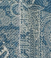 JOHNNY WAS Martijn Silk Printed Point Collar Long Sleeve Button Front Shirt