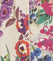 JOHNNY WAS Mixed Floral Printed Linen Seamed A-Line Pull-On Coordinaitng Midi Skirt