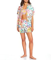 JOHNNY WAS Paula Camp Shirt Swim Cover Up