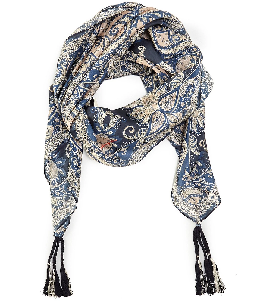 JOHNNY WAS Roman Paisley Silk Square Scarf