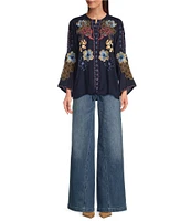 JOHNNY WAS Sisa Stretch Denim Wide Leg Jean