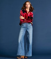 JOHNNY WAS Sisa Stretch Denim Wide Leg Jean