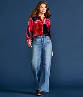 JOHNNY WAS Sisa Stretch Denim Wide Leg Jean