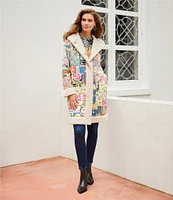 JOHNNY WAS Sunrise Favorite Patchwork Floral Geo Print Long Sleeve Tee Shirt