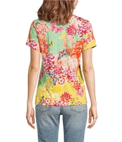 JOHNNY WAS The Janie Favorite Charlie Floral Print V-Neck Short Sleeve Knit Tee