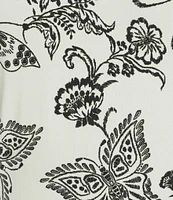 JOHNNY WAS The Janie Favorite Sydnee Butterfly Print Crew Neck Elbow Sleeve Knit Tee