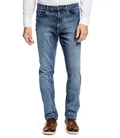 Johnston & Murphy 5-Pocket Regular Fit Tapered Leg Washed Stretch Denim Jeans