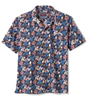 Johnston & Murphy Abstract Floral Print Short Sleeve Woven Camp Shirt