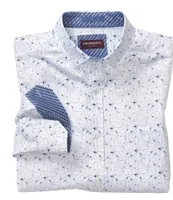 Johnston & Murphy Airplane Print Long-Sleeve Woven Shirt