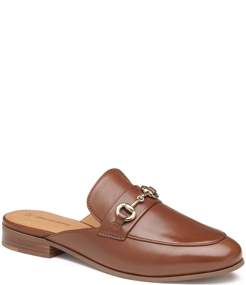 Johnston & Murphy Ali Leather Bit Buckle Mules