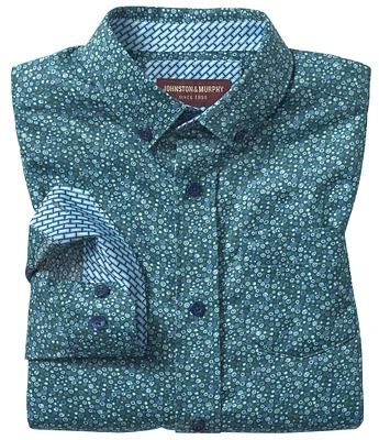 Johnston & Murphy Big Boys 8-20 Long Sleeve Bubble Print Shirt