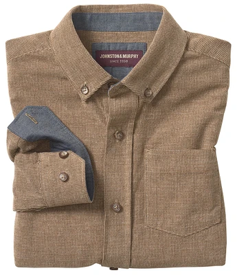 Johnston & Murphy Big Boys 8-20 Long Sleeve Solid Textured Corduroy Shirt