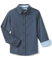 Johnston & Murphy Big Boys 8-20 Long Sleeve XC Flex® Solid Woven Shirt