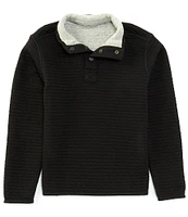 Johnston & Murphy Big Boys 8-20 Reversible Horizontal Channel-Quilt Quarter-Snap Pullover