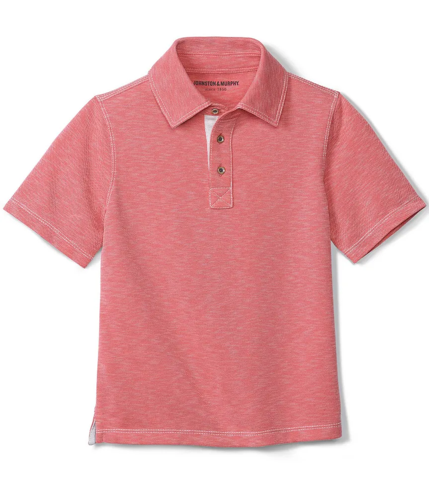 Johnston & Murphy Big Boys 8-20 Short Sleeve Slub Polo Shirt