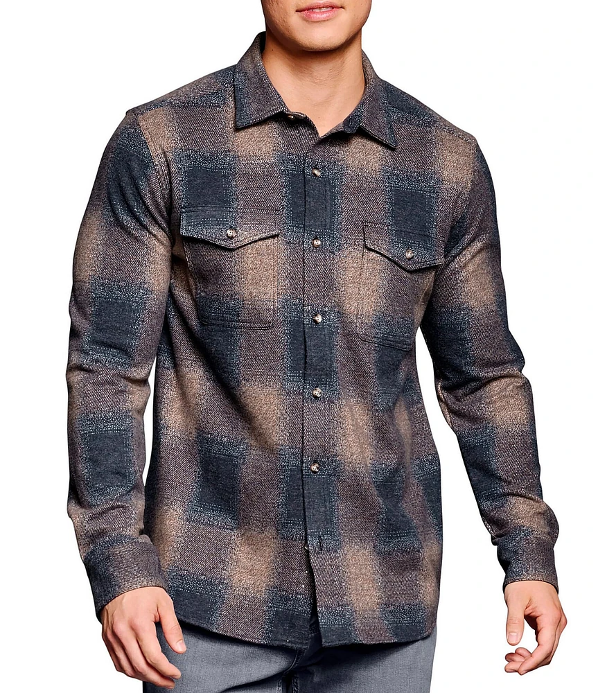 Johnston & Murphy Brushed Box Plaid Long Sleeve Woven Shirt