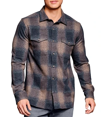 Johnston & Murphy Brushed Box Plaid Long Sleeve Woven Shirt