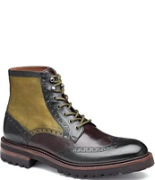 Johnston & Murphy Collection Men's Dudley Colorblock Lug Plain Toe Boots