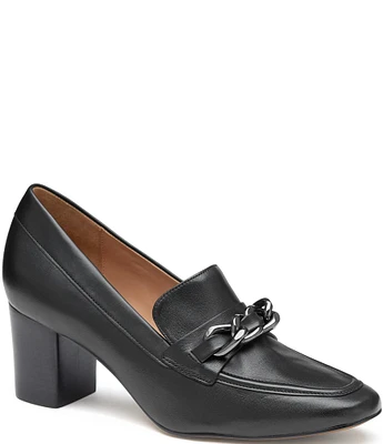 Johnston & Murphy Eleanor Chunky Chain Leather Pumps