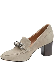 Johnston & Murphy Eleanor Chunky Chain Suede Pumps